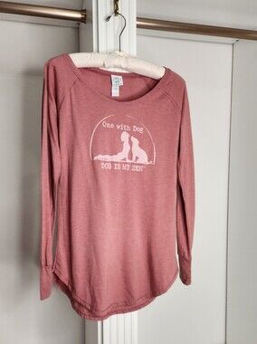Dog Is Good Graphic Long Sleeve Tee - Dusty Rose